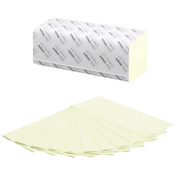 Prosoape hartie pliate V-fold, 2 straturi, 160 de bucati/pachet, verzi