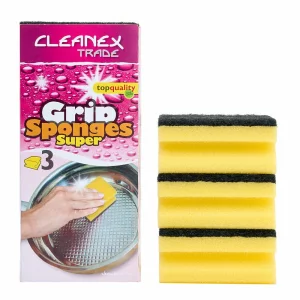 Burete canelat, 3 bucati/set, Grip Sponges Super, Cleanex