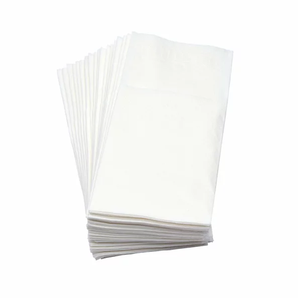 Servetele albe pentru tacamuri, 2 straturi, 33x33 cm, 130 bucati