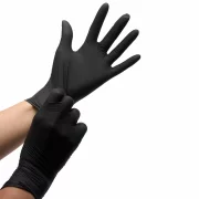 Manusi nitril de unica folosinta, negre, marimea L, 100 bucati/cutie