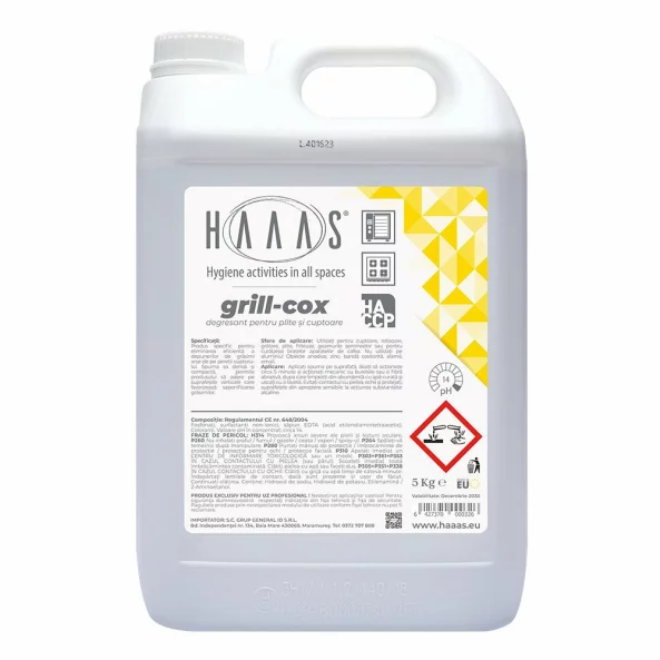 Degresant profesional pentru plite si cuptoare, 5 Kg, Grill-Cox, HAAAS