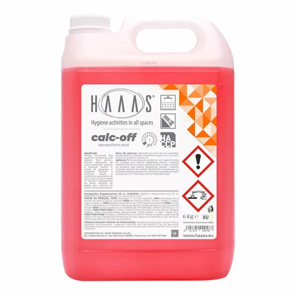 Detergent anticalcar profesional, concentrat, fara spumare, fara parfum, 6 Kg, Calc-Off, HAAAS