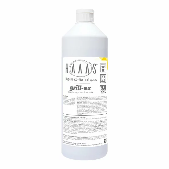 Detergent profesional puternic degresant pentru indepartarea murdariei carbonizate, 1 L, Grill-Ex, HAAAS