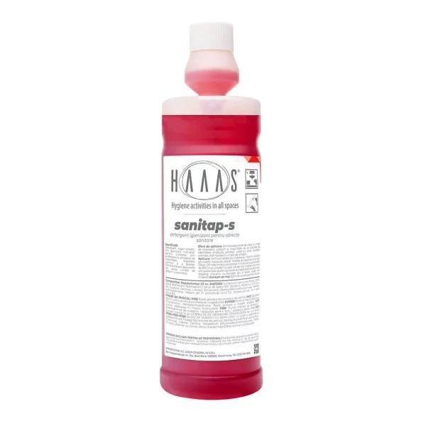 Detergent super-concentrat profesional igienizant pentru obiecte sanitare, parfumat, 1 L, Sanitap-S, HAAAS