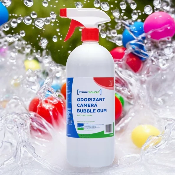 Odorizant ambiental profesional cu pulverizator, 1 L, parfum bubble gum, Prime Source