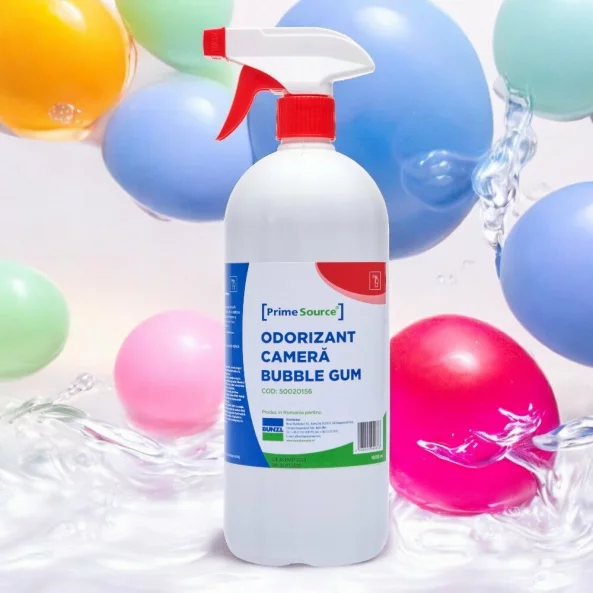 Odorizant ambiental profesional cu pulverizator, 1 L, parfum bubble gum, Prime Source