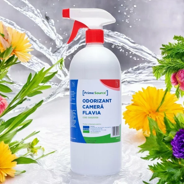 Odorizant ambiental profesional cu pulverizator, 1 L, parfum flavia, Prime Source