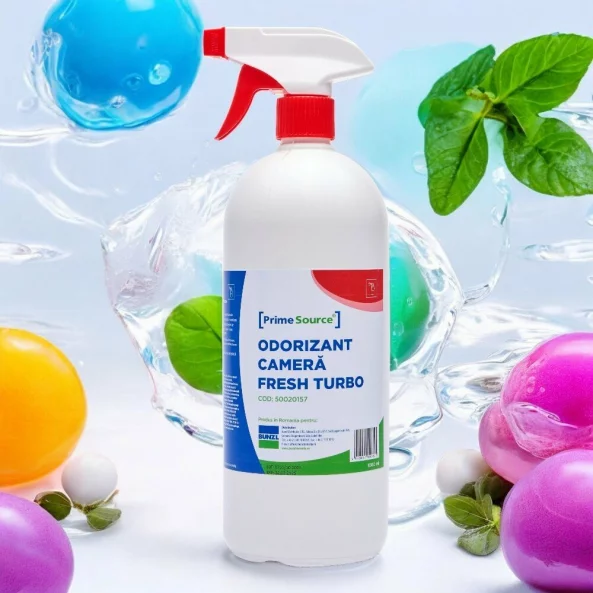 Odorizant ambiental profesional cu pulverizator, 1 L, parfum fresh turbo, Prime Source