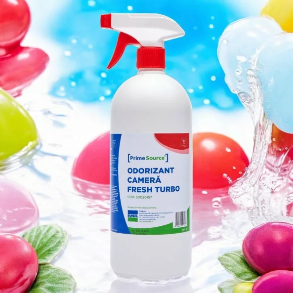Odorizant ambiental profesional cu pulverizator, 1 L, parfum fresh turbo, Prime Source