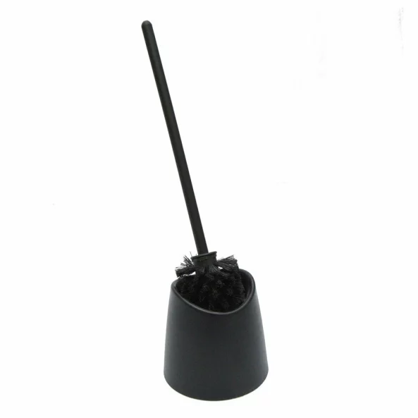 Set perie pentru wc PP cu suport din plastic, negru