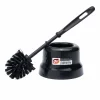 Set perie pentru wc cu suport din plastic, negru