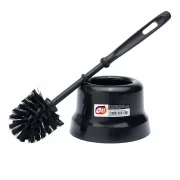 Set perie pentru wc cu suport din plastic, negru