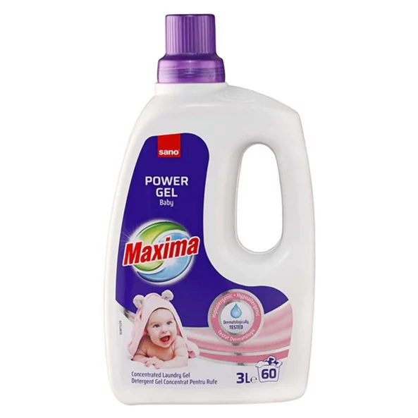 Detergent gel concentrat pentru rufe, 3 L, Baby, Sano Maxima