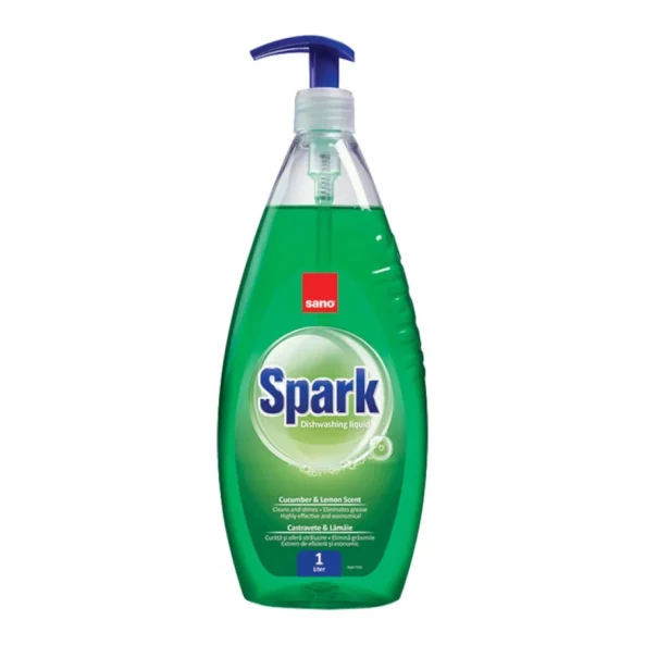 Detergent lichid vase, 1 L, castravete si lamaie, Sano Spark