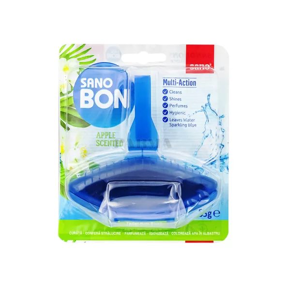 Odorizant WC 5 in 1 cu suport, 55 gr, mar, Sano Bon
