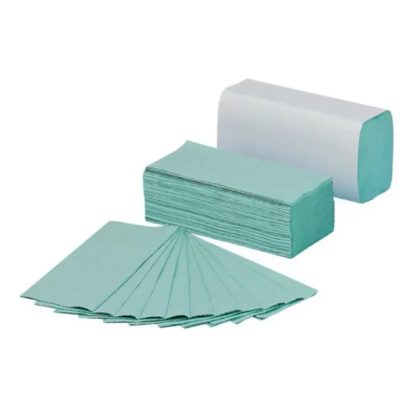 Prosoape hartie pliate V-fold, 1 strat, 250 de bucati/pachet, verde