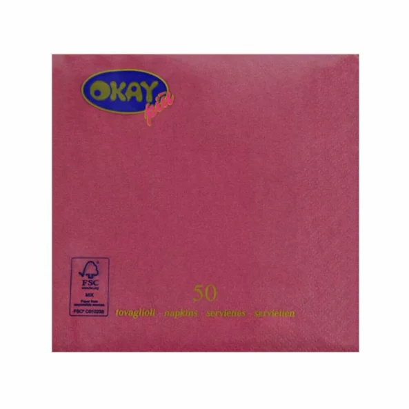 Set servetele de masa, bordo, 2 straturi, 33x33 cm, 400 bucati/set