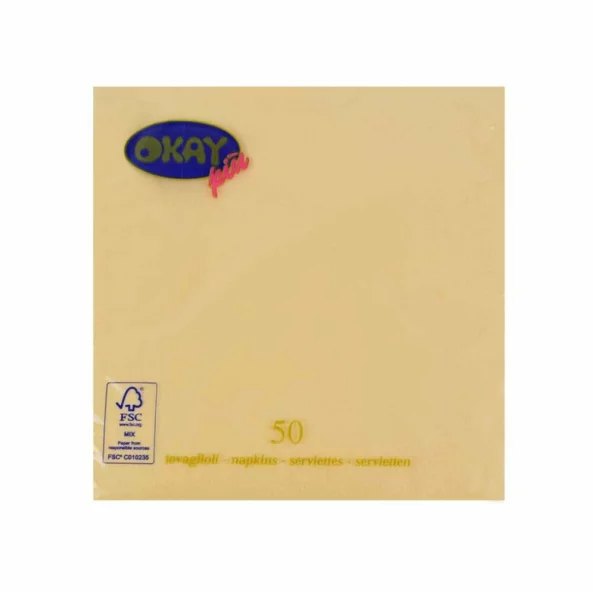 Set servetele de masa, crem champagne, 2 straturi, 33x33 cm, 400 bucati/set