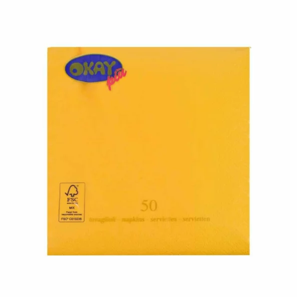Set servetele de masa, galben-giallo sole, 2 straturi, 33x33 cm, 400 bucati/set