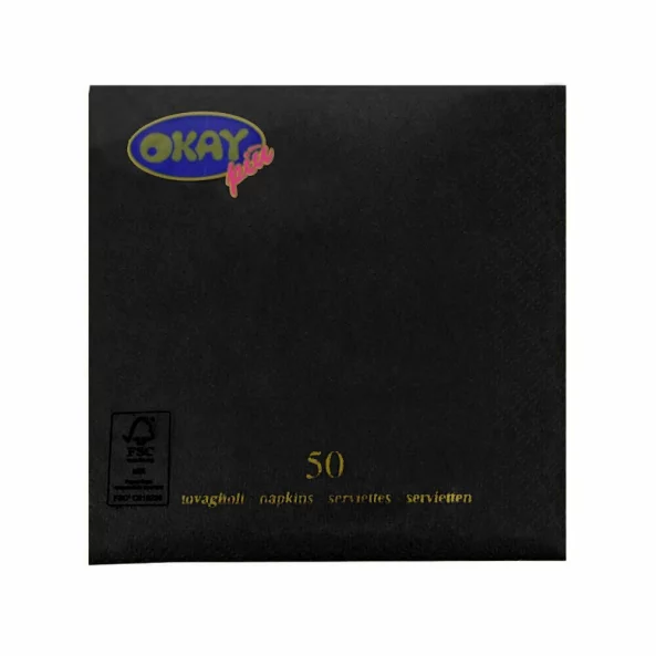 Set servetele de masa, negru, 2 straturi, 33x33 cm, 400 bucati/set