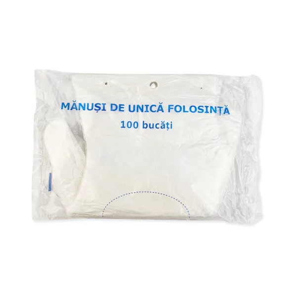 Manusi din folie polietilena, XL, 100 bucati/set