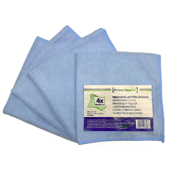 Set 4 lavete microfibra, 40x40 cm, albastre, Prime Source
