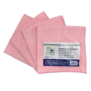 Set 4 lavete microfibra, 40x40 cm, rosii, Prime Source