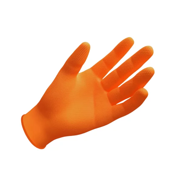 Manusi nitril de unica folosinta, portocalii, marimea XL, 50 bucati/cutie