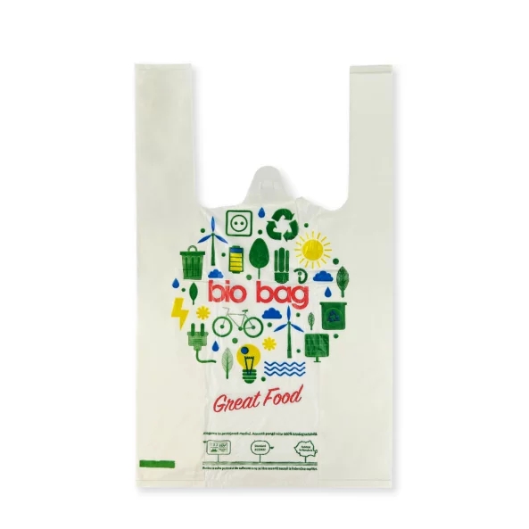 Sacose maieu BIO BAG, inscriptionate, 5-8 Kg, 30x51 cm, rosu, 100 bucati/set