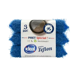 Set bureti pentru teflon, albastru, 3 bucati, Ideal