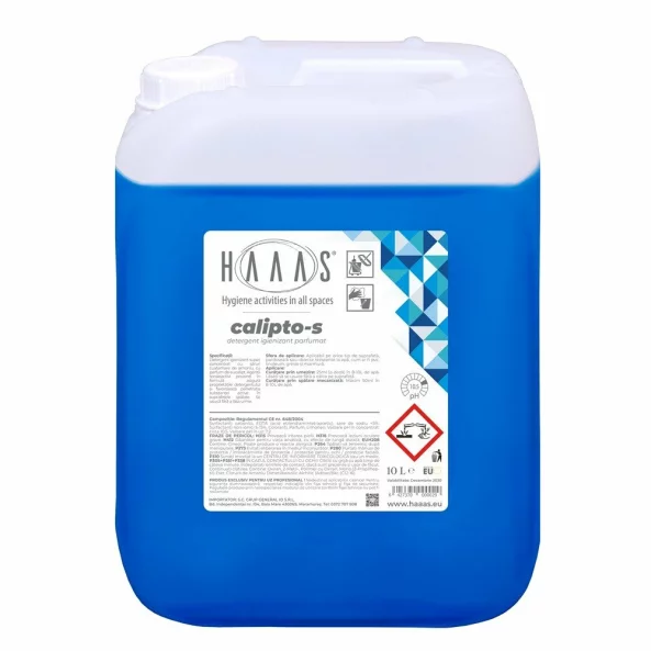 Detergent super-concentrat profesional igienizant pentru pardoseli, 10 L, parfum de eucalipt, Calipto-S, HAAAS