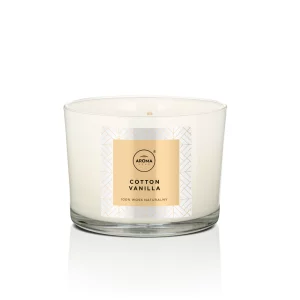 Lumanare parfumata Cotton Vanilla, 115 g, Elegance, Aroma Home