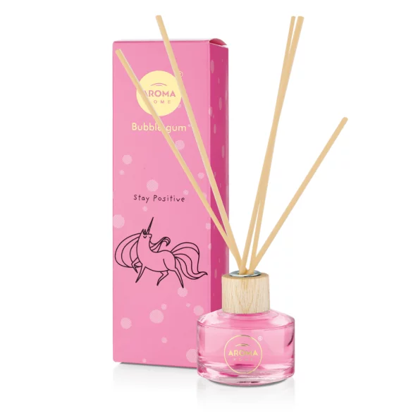 Odorizant cu betisoare Bubblegum, 50 ml, Stay Positive, Aroma Home