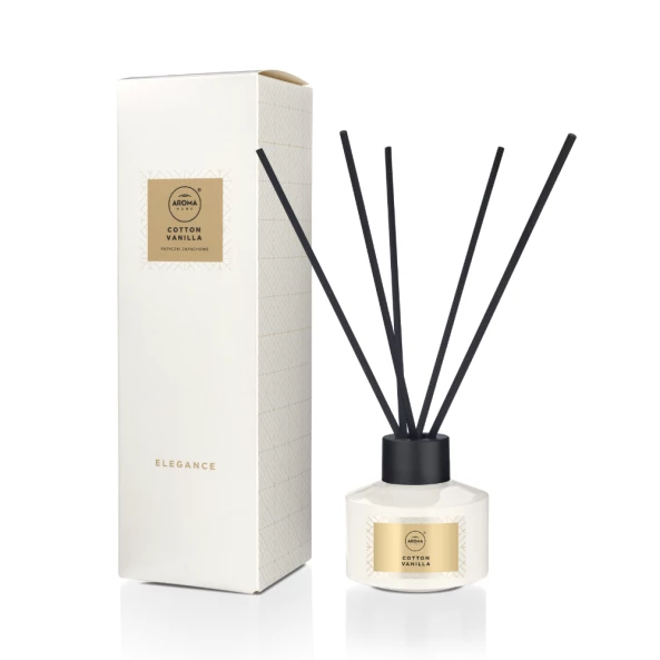 Odorizant cu betisoare Cotton Vanilla, 50 ml, Elegance, Aroma Home