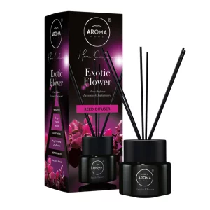 Odorizant cu betisoare Exotic Flower, 100 ml, Black Series, Aroma Home
