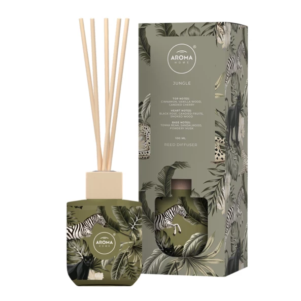 Odorizant cu betisoare Jungle, 100 ml, Wild, Aroma Home