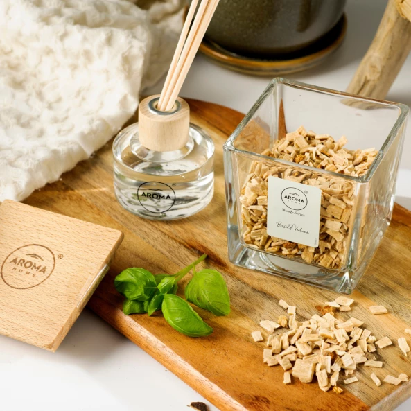 Lemn natural parfumat Basil&amp;Verbana, 70 g, Woody Series, Aroma Home