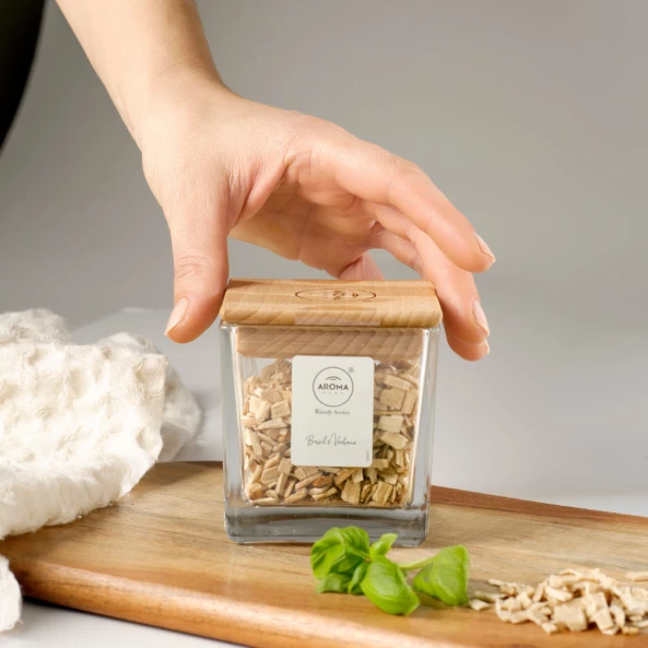Lemn natural parfumat Basil&amp;Verbana, 70 g, Woody Series, Aroma Home