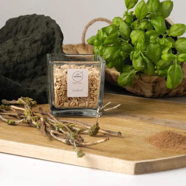 Lemn natural parfumat Sandalwood, 70 g, Woody Series, Aroma Home