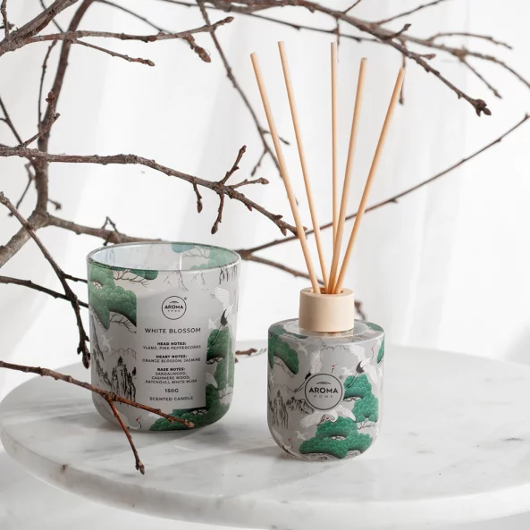 Odorizant cu betisoare White Blossom, 100 ml, Wild, Aroma Home