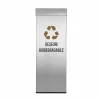 Pubela inox cu capac, orificiu rectangular, 250X250X700H, Pentru Deseuri Biodegradabile