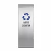 Pubela inox cu capac, orificiu rectangular, 250X250X700H, Pentru Hartie si Carton