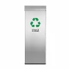 Pubela inox cu capac, orificiu rectangular, 250X250X700H, Pentru Sticla