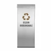 Pubela inox cu capac, orificiu rectangular, 300X300X700H, Pentru Deseuri Biodegradabile