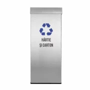 Pubela inox cu capac, orificiu rectangular, 300X300X700H, Pentru Hartie si Carton