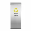 Pubela inox cu capac, orificiu rectangular, 300X300X700H, Pentru Plastic si Metal