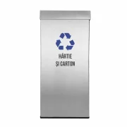 Pubela inox cu capac, orificiu rectangular, 350X350X700H, Pentru Hartie si Carton