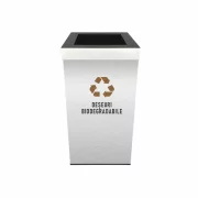 Pubela inox cu capac, orificiu rectangular, 350X350X700H, Pentru Deseuri Biodegradabile