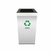 Pubela inox cu capac, orificiu rectangular, 350X350X700H, Pentru Sticla