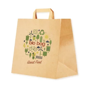 Pungi hartie Bio Bag, inscriptionate, 32X18X30, 50 bucati/set